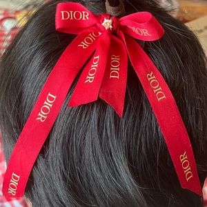 Red Dior bow